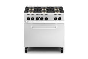 Lincat Opus 800 Natural Gas Free-standing Oven Range [Drop-Down Door] - 6 Burners - W 900 mm - 55.0 kW