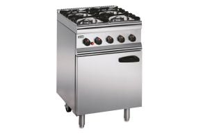 Lincat Silverlink 600 Natural Gas Free-standing Oven Range - Legs at Rear - 4 Burners - W 600 mm - 23.8 kW