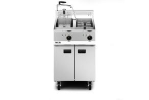 Lincat Opus 800 Electric Free-standing Twin Tank Fryer with Pumped Filtration - 2 Baskets - W 600 mm - 24.0 kW