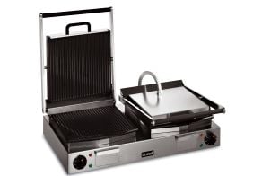 Lincat Lynx 400 Electric Counter-top Twin Panini Grill - Ribbed Upper & Lower Plates - W 623 mm - 4.5 kW