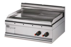 Lincat Silverlink 600 Propane Gas Counter-top Griddle - Half-Ribbed Plate - W 750 mm - 8.0 kW