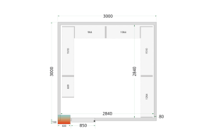 CR 300x300x220 WD Cold Room Panels 80 mm