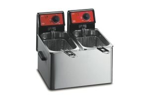 FriFri Eco 4 + 4 Electric Counter-top Twin Tank Fryer - 2 Baskets - W 384 mm - 2 x 2.3 kW