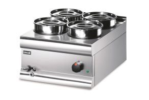 Lincat Silverlink 600 Electric Counter-top Bain Marie - Wet Heat - Round Pots - Base + 4 Pots - W 450 mm - 1.0 kW